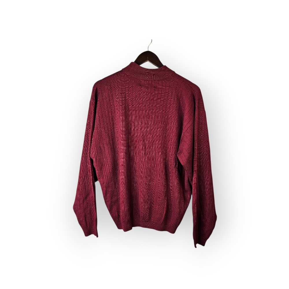 Allen Solly Merino Wool Ribbed Mock Neck Sweater Mens Medium - Picture 5 of 5